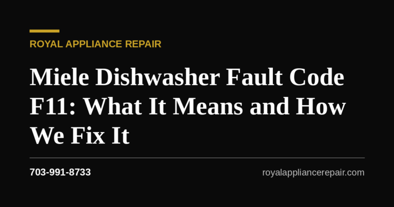 Miele Dishwasher Fault Code F11 — What It Means and How We Fix It